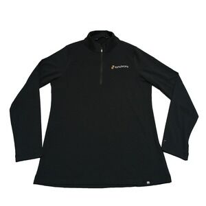 Travis Mathew W Crestview 1/4 Zip Shirt Long Sleeve Performance Black Mens Small